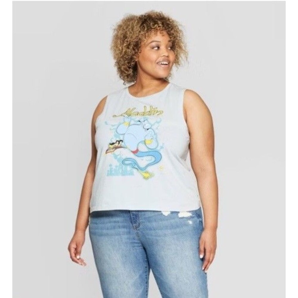 Disney’s Aladdin Magic Ride Lightweight Blue Tank Top Juniors Size 2XL NWT's